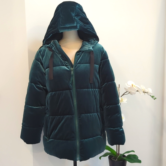 GAP Jackets & Blazers - NWOT Gap Plush Velvet Evergreen Quilted Puffer Jacket - Size S